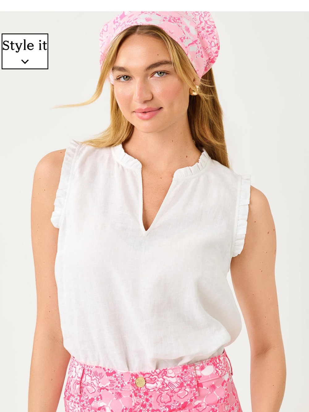 Lilly Pulitzer Kavalia Linen Sleeveless Top XXS
